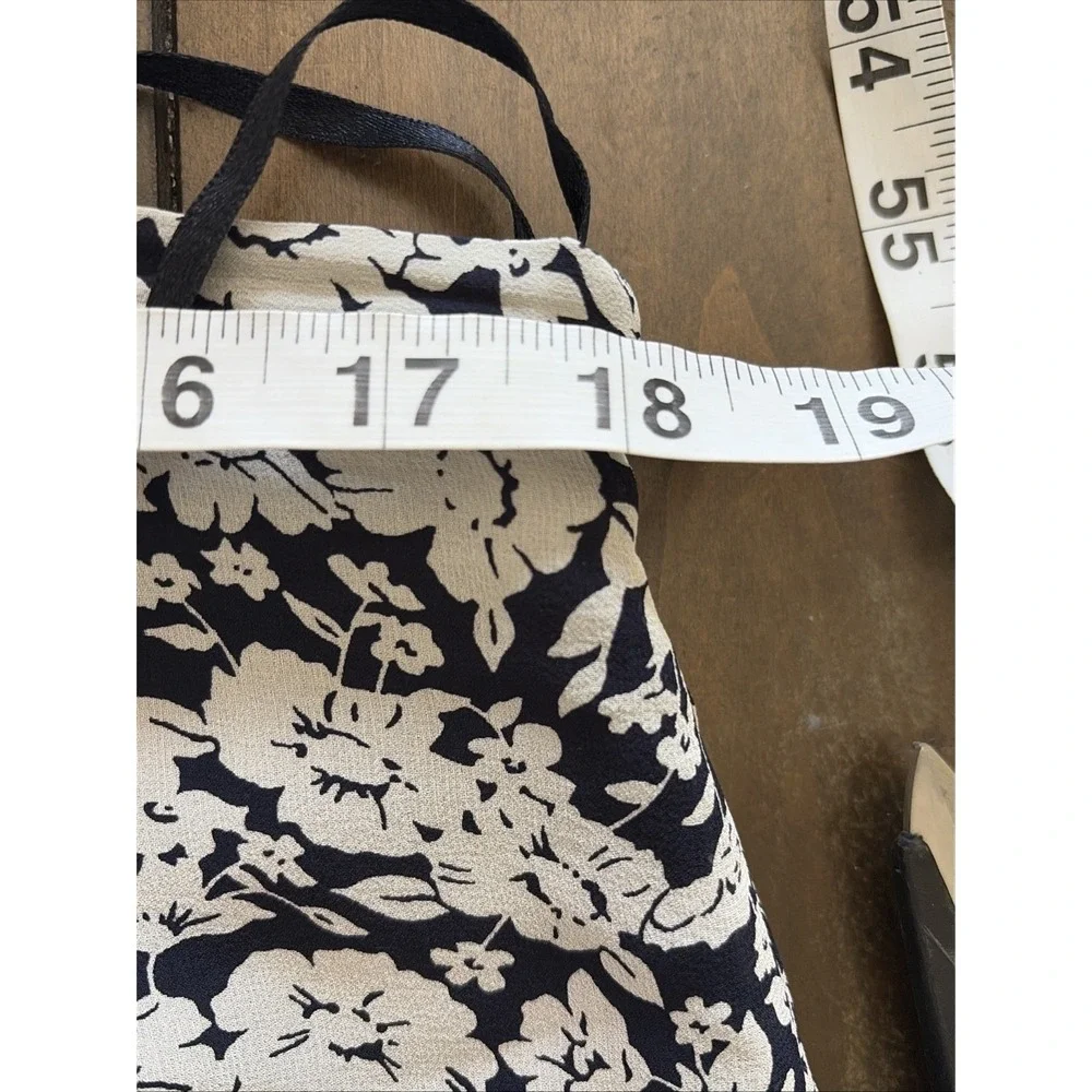Lauren Ralph Lauren Floral Silk Midi Skirt Womens 14W Blue White A-Line Chiffon